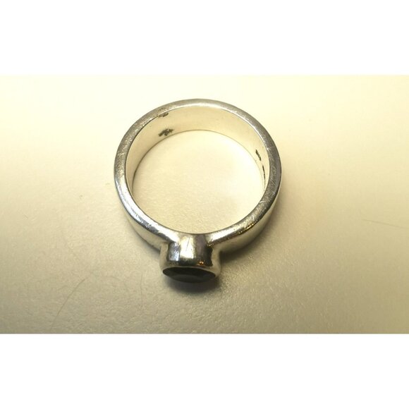 Sterling Silver Ring Purple Gem Size 7 925 Solid Silver Band Slight Patina Vint - Picture 8 of 10